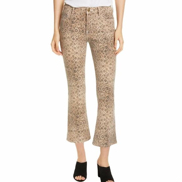 FRAME Pants - FRAME Le Crop High Waist Boot Snake Print Jeans